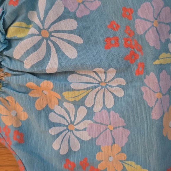 LITTLE CO BY LAUREN CONRAD BABY GIRLS BLUE FLORAL SHOULDER TIE ROMPER SIZE 24 MO - Picture 3 of 12